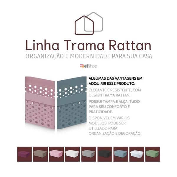 Caixa Organizadora Trama Rattan 4,5L Usual Utilid. - Usual Utilidades Imagem de Caixa Organizadora Trama Rattan 4,5L Usual Utilid.