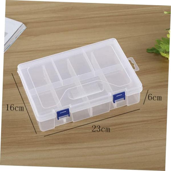 Caixa Organizadora Transparente 23x16x6cm - 8 Divisórias - Lns Imagem de Caixa Organizadora Transparente 23x16x6cm - 8 Divisórias