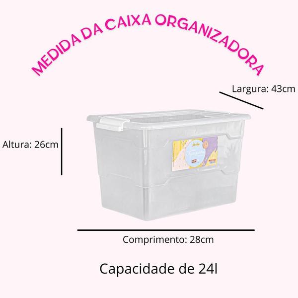 Imagem de Caixa Organizadora Transparente 24 Litros PlastSu