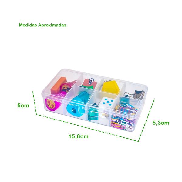 Caixa Organizadora Transparente Com 7 Divisórias P Ref 488 - Usual Utilidades Imagem de Caixa Organizadora Transparente Com 7 Divisórias P Ref 488