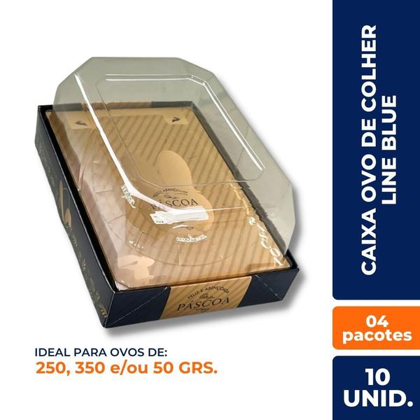 Imagem de Caixa p/ ovo de colher berco (250,350 e 50 grs.) line blue c/ 4x10 un.