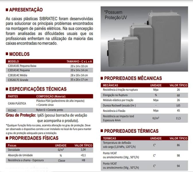 Imagem de Caixa Painel Elétrico Quadro Comando Proteçao UV 20x14x14 cm