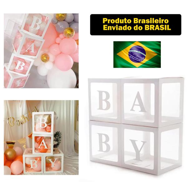 Imagem de Caixa para balões Baby Decoração festa Chá/bebê Decoração 30cm