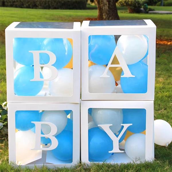 Caixa para balões Festa Aniversário Chá/bebê Decoração 30cm - RIVFESTAS Imagem de Caixa para balões Festa Aniversário Chá/bebê Decoração 30cm