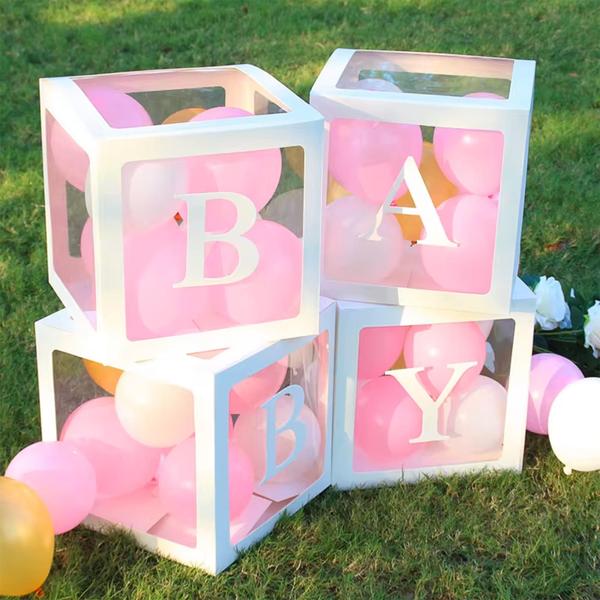 Caixa para balões Festa Aniversário Chá/bebê Decoração 30cm - RIVFESTAS Imagem de Caixa para balões Festa Aniversário Chá/bebê Decoração 30cm