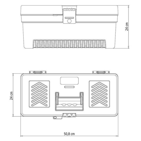 Imagem de Caixa Para Ferramentas 20 Pol Plástica com Fecho e Bandeja Removível 43804020 TRAMONTINA