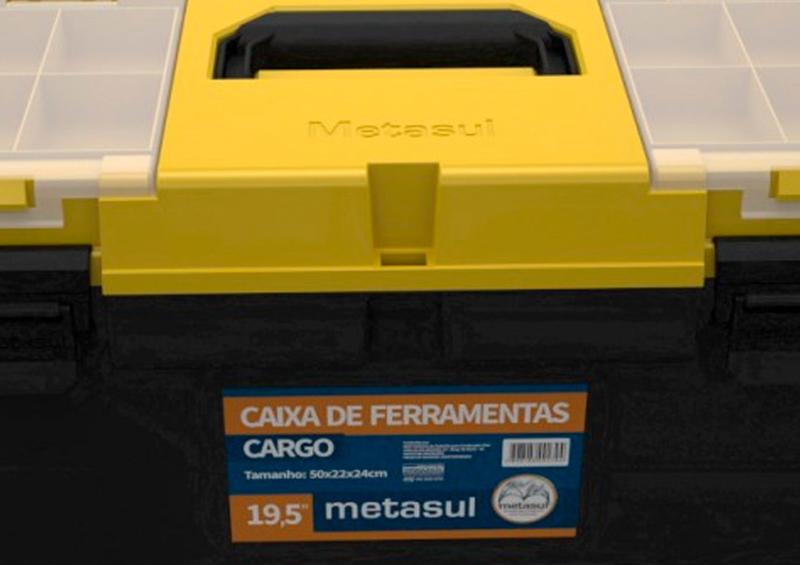 Imagem de Caixa Para Ferramentas Cargo Metasul 19,5 Pol - 50x22x24cm