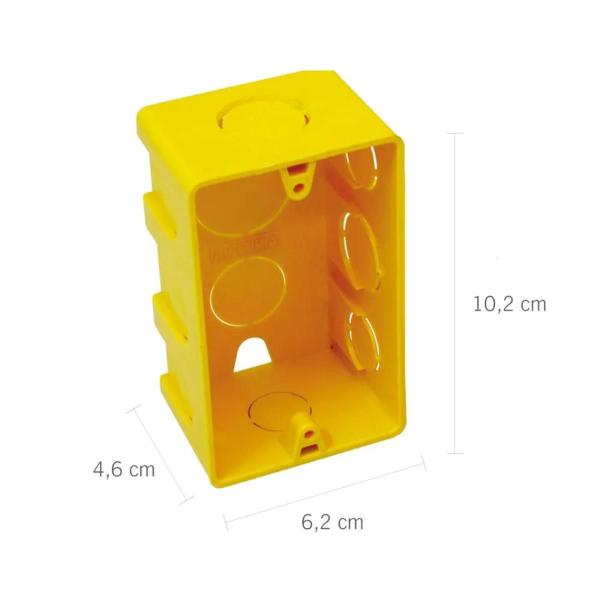 Imagem de Caixa para Luz Reforçada 4X2 Amarela Astra PVC kit 12 unid