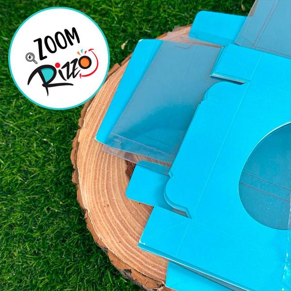 Imagem de Caixa para Meio Ovo de 100g - 15x13x6,5cm - Azul Claro - 5 unidades - ASSK - Rizzo