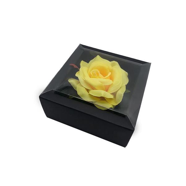 Caixa Para Presente Com Rosa Encantada Amor Lindo Amarelo - Amor Lindo Boutique Imagem de Caixa Para Presente Com Rosa Encantada Amor Lindo Amarelo