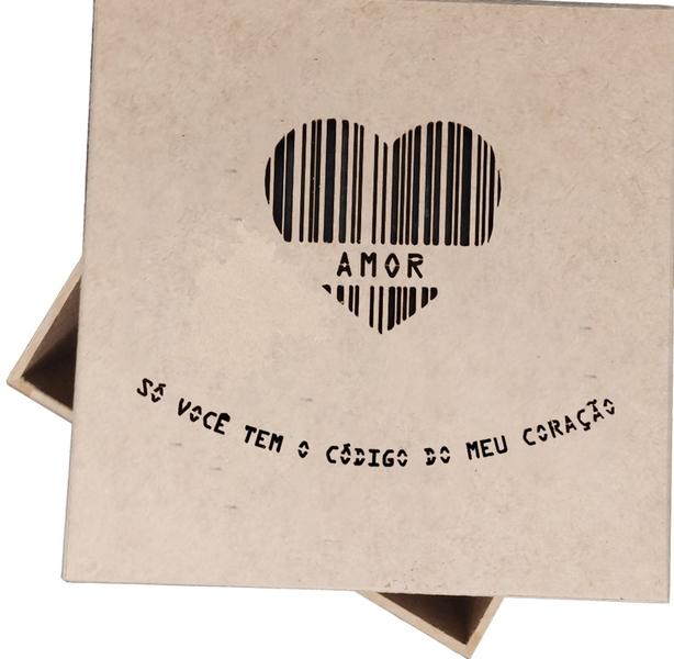 Imagem de Caixa para Presente Dia dos Namorados Criativo Apaixonado Namorada Namorado em MDF 15x15x5