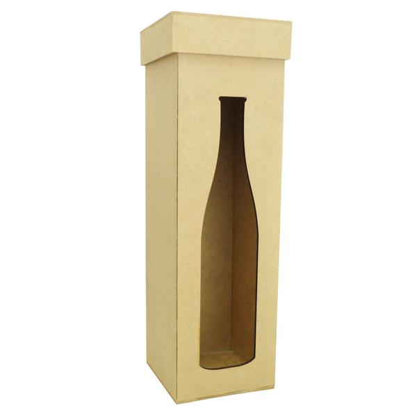 Imagem de Caixa Para Vinho Vazada 32,5x9,5x9,5 Mdf Madeira