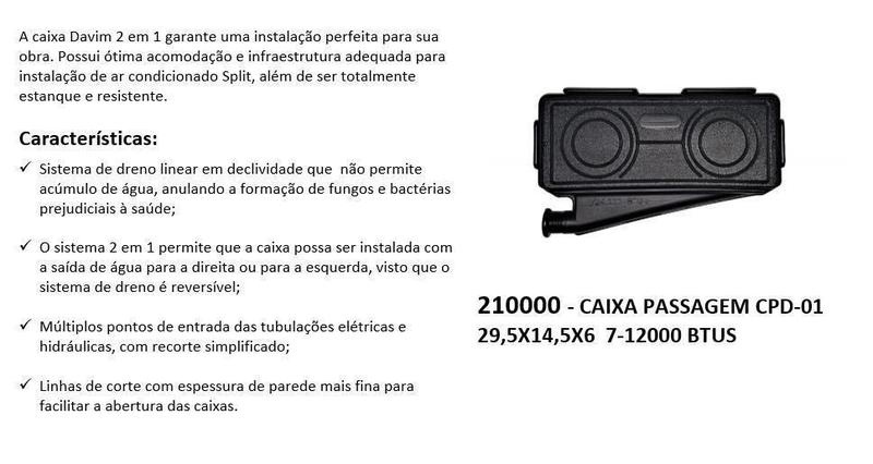 Imagem de Caixa Passagem Cdp 12.000 Btus - 210000