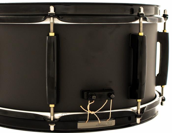 Imagem de Caixa Pearl Signature Joey Jordison 13x6,5 Black Steel Power Piccolo Black Chrome Hardware