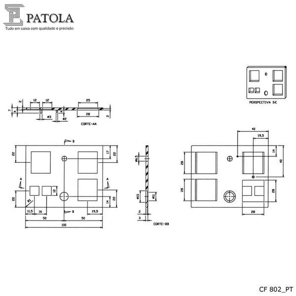 Caixa Plástica CF-802 com furos - Patola Imagem de Caixa Plástica CF-802 com furos - Patola