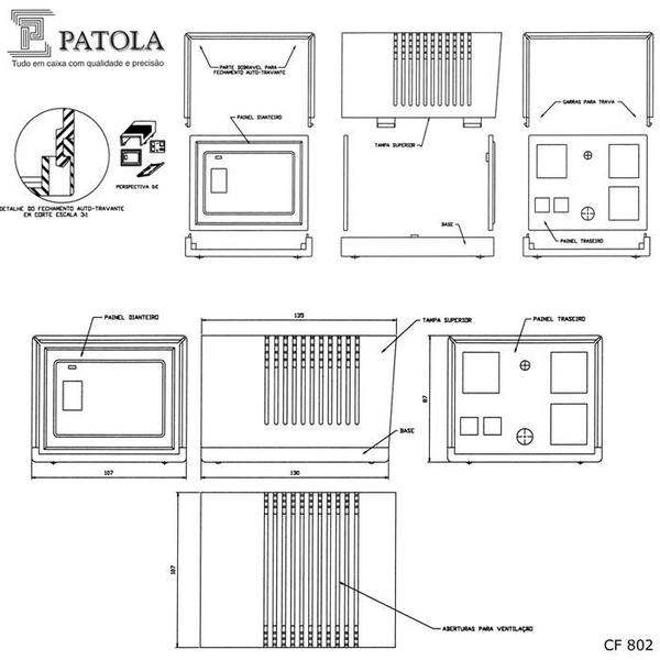 Caixa Plástica CF-802 com furos - Patola Imagem de Caixa Plástica CF-802 com furos - Patola