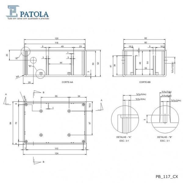 Imagem de Caixa Plástica Com Alça  PB-117 - Patola