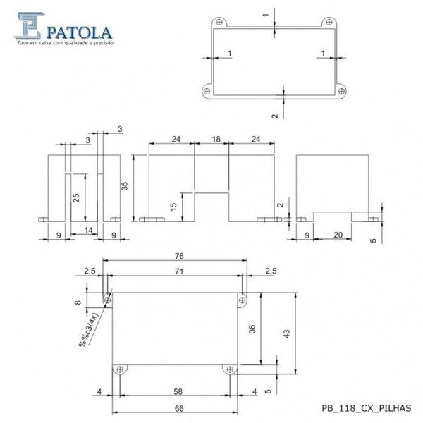 Imagem de Caixa Plástica Com Alça PB-118 - Patola