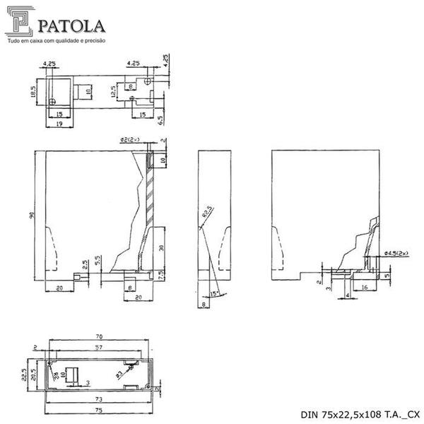 Imagem de Caixa Plástica   DIN 75X22,5X108 T.A  - Patola