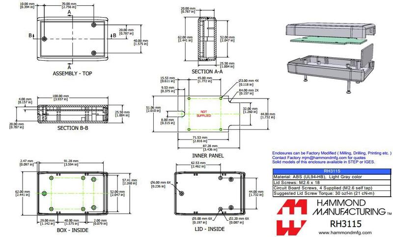 Imagem de Caixa Plástica em ABS RH3115 Original Hammond