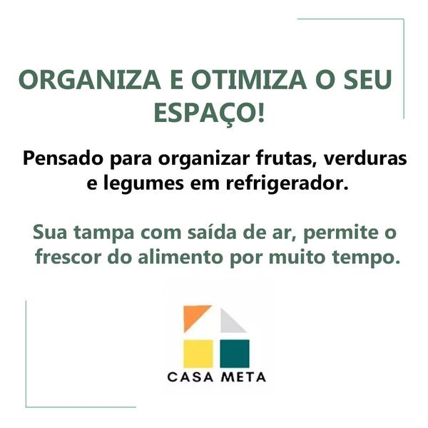 Imagem de Caixa Plástica Média Saladas Frutas Hortaliças Geladeira