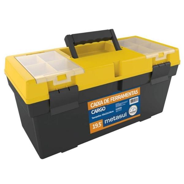 Imagem de Caixa Plástica para Ferramentas Cargo 19,5" Preto/Amarelo Metasul