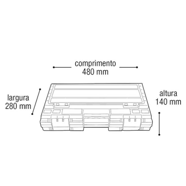 Imagem de Caixa plástica para ferramentas com divisória 19" - Master box 5007 - Arqplast