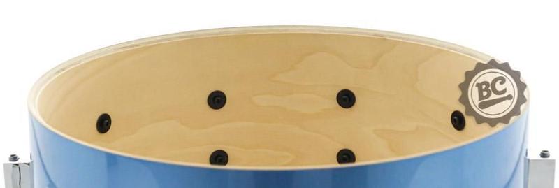 Imagem de Caixa Pork Pie The Little Squealer 14x6,5 Porcaro Blue Hi-Gloss Maple e Birch Shell Aros PowerHoop