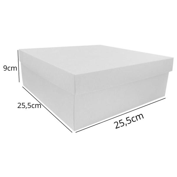 Imagem de Caixa Presente Luxo N5 - Branco - (25,5cm x25,5cm x9cm) - 01 unidade - Assk -