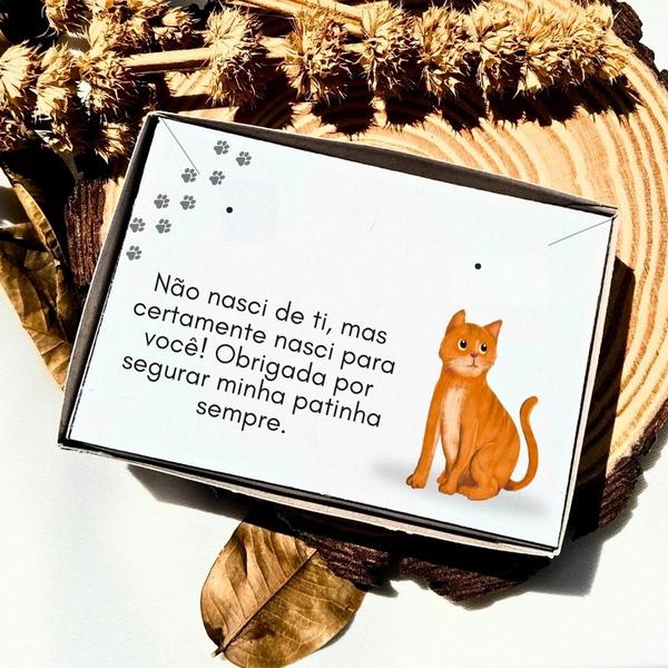 Imagem de Caixa Presente para joia/biju com frase Mãe de Gato