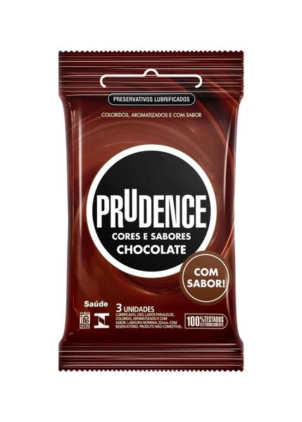 Imagem de Caixa Preservativo Camisinha Prudence Cores e Sabores Chocolate total de 36 preservativos