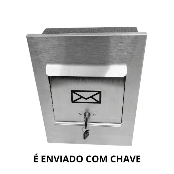 Imagem de Caixa Primor Frontal Inox Grande com Fechadura Frontal Carta