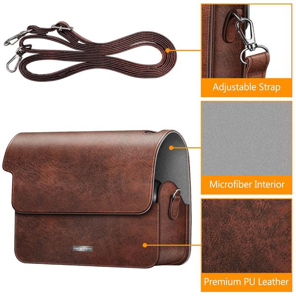 Imagem de Caixa protetora Fintie Compatível com Fujifilm Instax Wide 300 Instant Film Camera - Premium PU Leather Protective Bag Cover c/Removable Strap, Vintage Brown