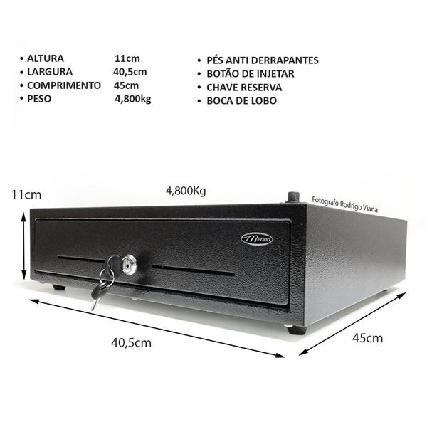 Imagem de Caixa Registradora gaveta de Dinheiro Para Lojas Comercio Feirantes Mercado - Gaveta dinheiro Menno