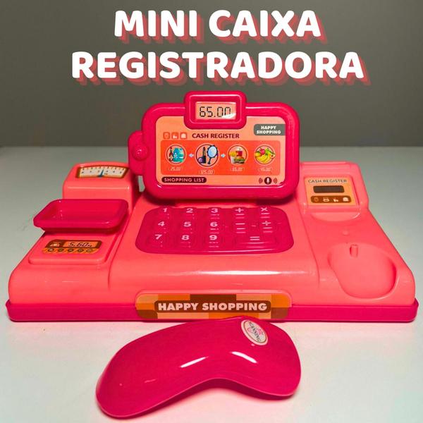 Imagem de Caixa registradora Happy Shopping Kids Brinquedo educativo Loja Números Brincando de compras