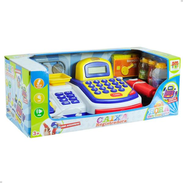 Imagem de Caixa Registradora Infantil Brinquedo Acessórios Calculadora