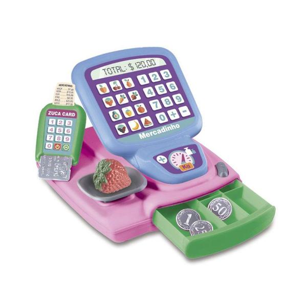 Caixa registradora infantil brinquedo mercadinho comprinhas - ZUCA TOYS Imagem de Caixa registradora infantil brinquedo mercadinho comprinhas - ZUCA TOYS