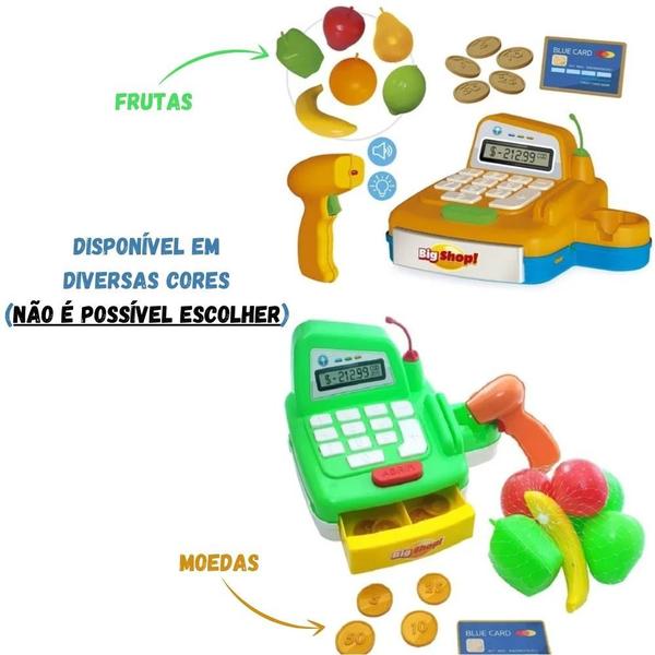 Imagem de Caixa Registradora Infantil com Som e Luz Várias Cores Usual