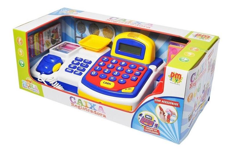 Imagem de Caixa Registradora Infantil para Meninos Completa com Acessórios DM Toys DMT3816 Azul