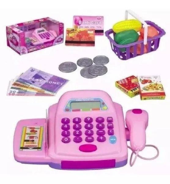 Caixa Registradora Infantil Rosa Claro Com Luz E Som - Brink Imagem de Caixa Registradora Infantil Rosa Claro Com Luz E Som
