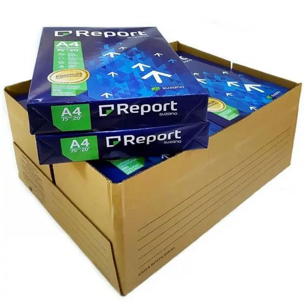 Caixa Report A4 multifunção de 500 folhas de 75g branco de 10 un Imagem de Caixa Report A4 multifunção de 500 folhas de 75g branco de 10 un