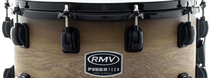 Imagem de Caixa RMV FiberTech Avelã Wood 14x8 Casco Híbrido com Aros Inoxidáveis 1,7mm (Exclusiva)