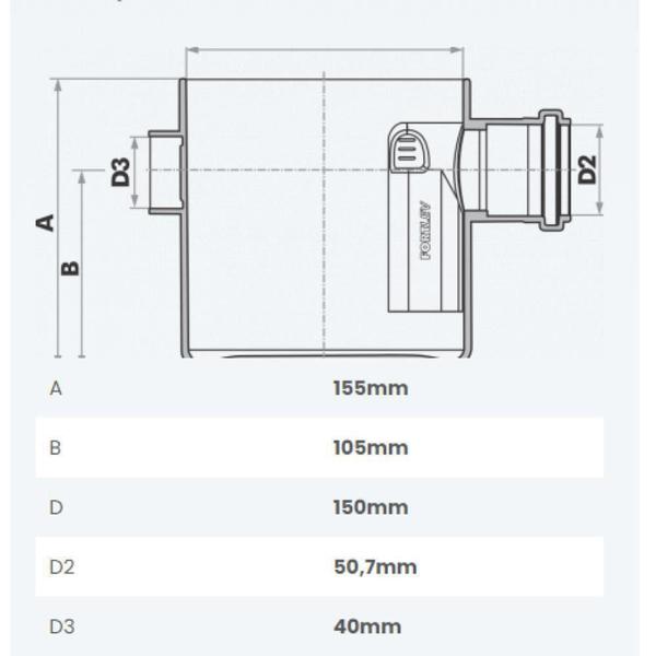 Imagem de caixa sifonada 150x150x50mm 7 entradas redonda - fortlev