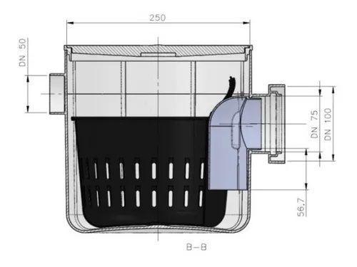 Imagem de Caixa sifonada quadrada 250x250x75/100mm branca pvc c/ cesto c/ grelha ref 2311 herc