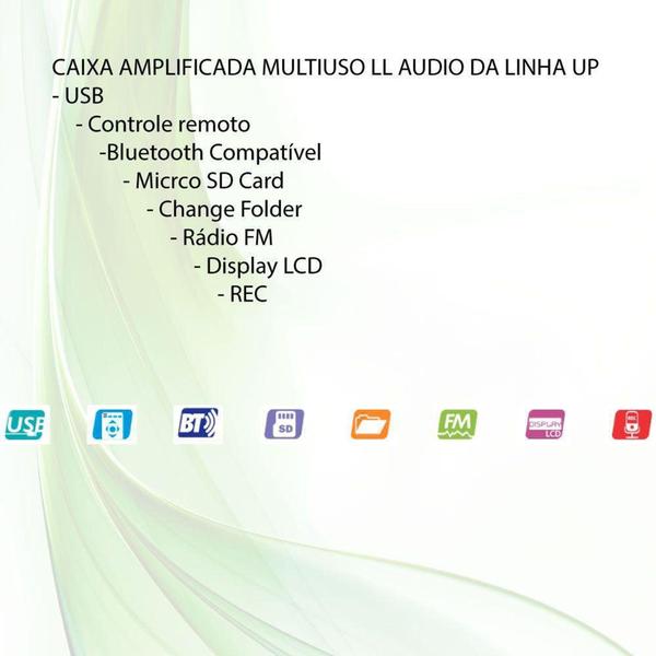 Imagem de Caixa Som Amplificada Multiuso Up!8 Light Orange FM/USB/BT - Ll Audio - LL Áudio