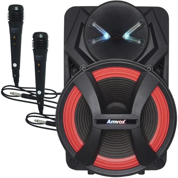 Imagem de Caixa Som Amplificada Portátil Bluetooth 1100W Rms Usb Bateria Led Tws ACA 1100 Dezoitão 2 Microfone