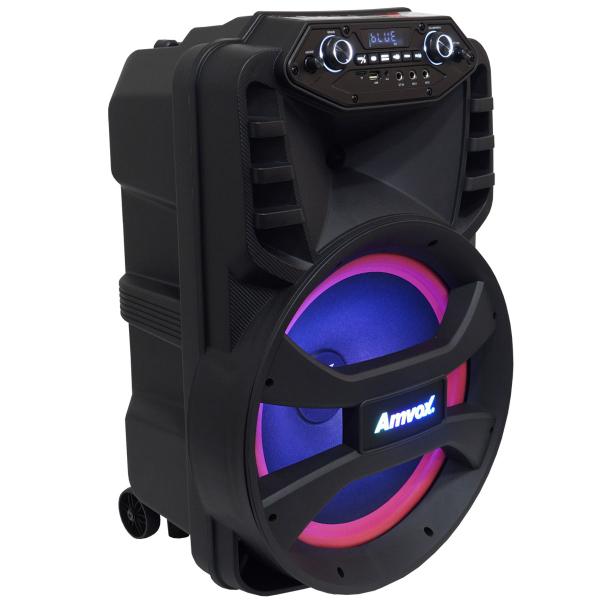 Imagem de Caixa Som Amplificada Portátil Bluetooth 880W Rms Mp3 Usb Aux Led Tws Bateria Amvox ACA 880 Vegas