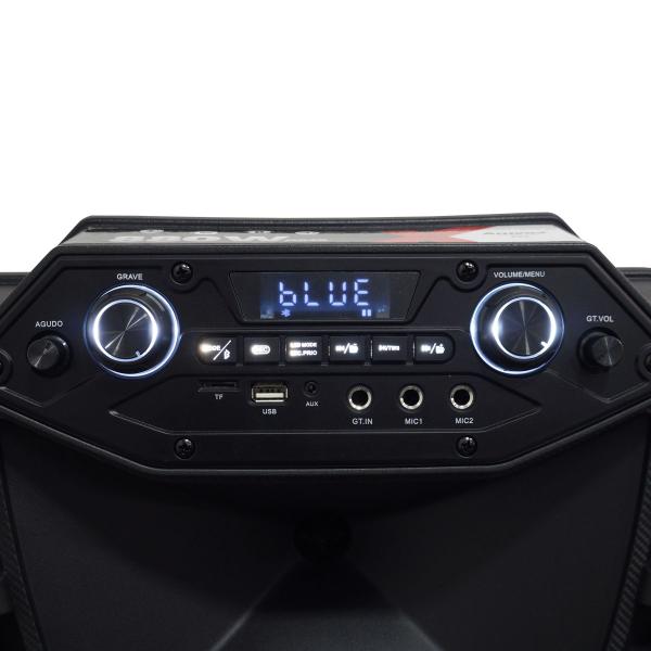 Imagem de Caixa Som Amplificada Portátil Bluetooth 880W Rms Tws Mp3 Usb Aux Amvox ACA 880 Vegas 2 Microfones