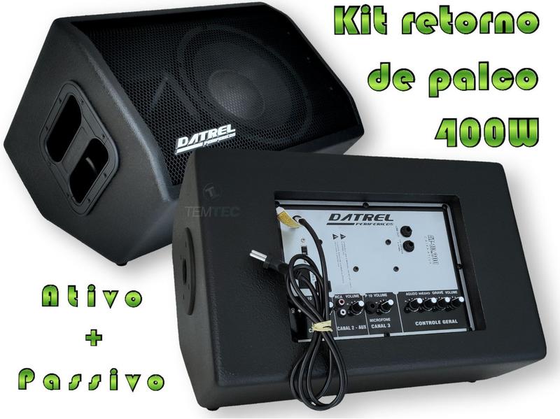 Imagem de Caixa som ativa passiva monitor retorno de palco 400w profis