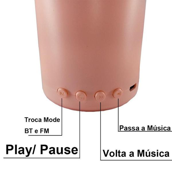 Imagem de Caixa Som Bluetooth Portátil Littlefun Inpods 7Cm Rosa